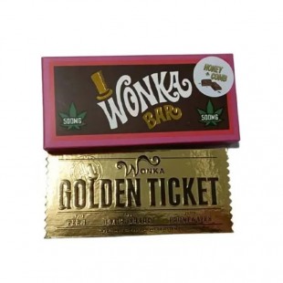 Wonka Bar Edible 500mg Packaging Box with Golden Ticket