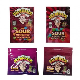 Warheads Chewy Cubes Edibles Mylar Bags