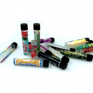 Glass Pre-roll Tubes with Labels 15 Strains